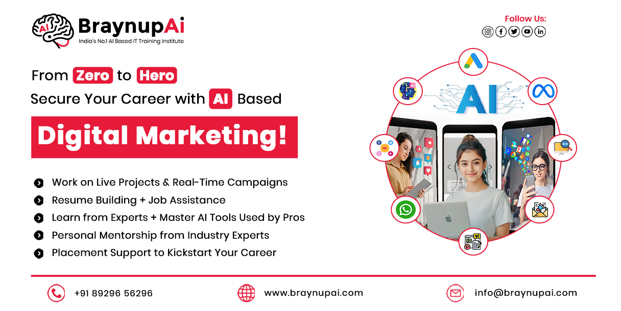 Best AI Based Digital Marketing Training Institute in Jaipur – BraynupAI